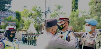 Apel kesiapan Operasi Keselamatan Semeru di Mapolresta Banyuwangi, Selasa (1/3/2022).