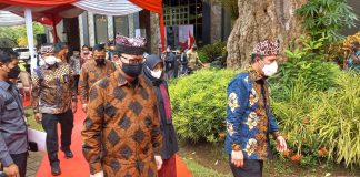 Almarhum Menpan RB, Tjahjo Kumolo saat berkunjung ke Banyuwangi, 20 Januari 2022.