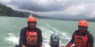 Proses pencarian korban hilang di laut Sarongan, Banyuwangi, Minggu (13/11/2022) sore.