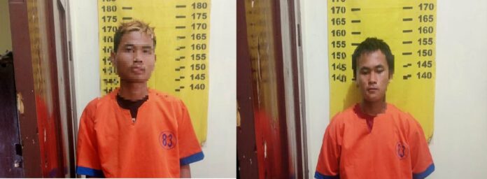 TSK PENGEROYOKAN Dua pelaku pengeroyokan diamankan di Polsek Kalibaru, Banyuwangi.