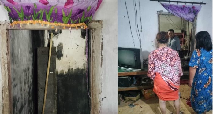 elipiji meledak Warga melihat rumah yang terbakar akibat ledakan tabung elpiji di Desa Parijatah Kulon, Kecamatan Srono, Banyuwangi, Selasa (28/2/2023) pagi.