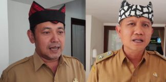 Plt. Kadis Pemberdayaan Masyarakat dan Desa Banyuwangi Ahmad Faisol dan Ketua Askab Banyuwangi, Anton Sujarwo.