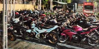Puluhan motor brong diamankan di Polresta Banyuwangi, Minggu (2/4/2023) malam.