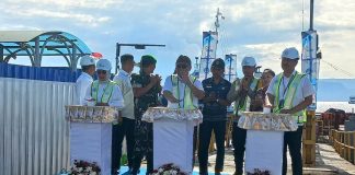 Peresmian ground breaking peningkatan kapasitas dermaga di Pelabuhan Gilimanuk, Bali, Jumat (23/6/2023) siang. (Foto/udi)