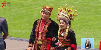 Busana adat pengantin Banyuwangi juarai kostum terbaik di Istana Negara, Kamis (17/8/2023). (foto/ist)