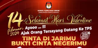 Ajakan memilih Pemilu dari KPU Banyuwangi. (Foto/ist)