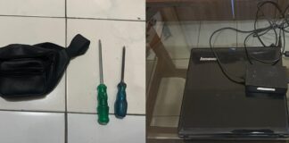 Barang bukti laptop yang diamankan dari tersangka pencurian di SDN 1 Kampunganyar, Kecamatan Glagah, Banyuwangi. (Foto/ist)