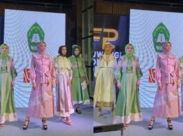 Busana rancangan siswa SMKN Darul Ulum Muncar tampil dalam Banyuwangi Fashion Parade 2024, Sabtu (20/7/2024). (Foto/ist)