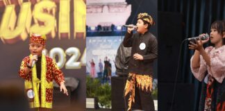 Sejumlah peserta tampil dalam lomba menyanyi Festival Gending Using di Amphiteater Radio Blambangan, Sabtu (10/8/2024) malam. (Foto/Humas Pemkab Banyuwangi)