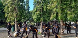 Jajaran Polwan Polresta Banyuwangi menggelar baksos di TMP Wisma Raga Satria, Selasa (20/8/2024). (Foto/Humas Polresta Banyuwangi)