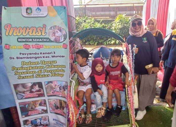 bentor Layanan bentor posyandu hasil inovasi Posyandu Kenari di Desa Blambangan, Kecamatan Muncar, Banyuwangi. (Foto/udi)