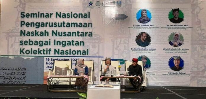 Seminar Nasional Pengarusutamaan Naskah Nusantara IKON yang digelar Perpusna di Banyuwangi, Kamis (19/9/2024). (Foto/udi)