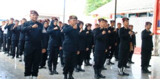 Apel kesiagaan jajaran Lapas Banyuwangi jelang Nataru, Jumat (20/12/2024). (Foto/Lapas Banyuwangi)