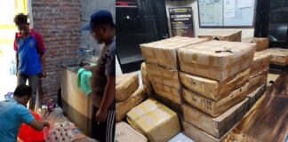 Personel Polresta Banyuwangi merazia peredaran miras mencegah kenakalan remaja. (Foto/ist)