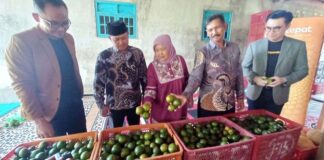 Lilik bersama suami dan Manajemen BTPN Syariah di tempat usahanya di Desa Bulurejo, Kecamatan Purwoharjo, Banyuwangi, Kamis (12/6/2025). (Foto/udi)