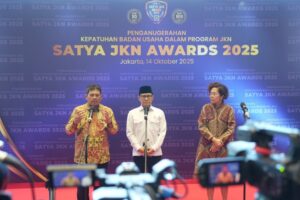 Menko Bidang Pemberdayaan Masyarakat, Muhaimin Iskandar hadir dalam kegiatan Satya JKN Awards 2025 di Jakarta. (Foto/ist)