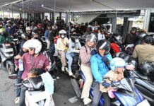 Arus balik dari Jawa ke Bali mulai meningkat di Pelabuhan Ketapang, Banyuwangi, Selasa (24/3/2026). (Foto/Humas Pemkab Banyuwangi)