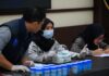 Tes urine massal warga Lapas Banyuwangi, belum lama ini. (Foto/ist)