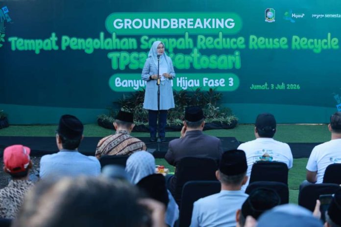 Pembangunan TPS32 Kertosari, Banyuwangi yang melayani wilayah perkotaan, Jumat (3/7/2026). (Foto/Humas Pemkab)